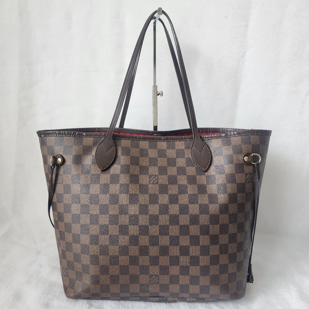 Auth Louis Vuitton Neverfull Damier Ebene MM Tote Bag - Picture 1 of 12